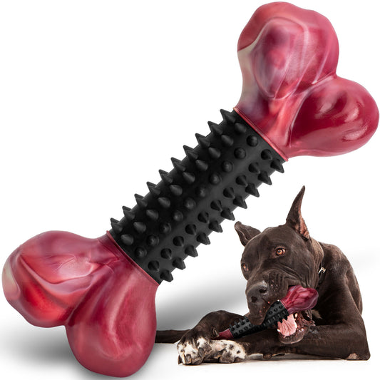 Apasiri Tough Dog Toys for Aggressive Chewers, Black, Bacon Flavor