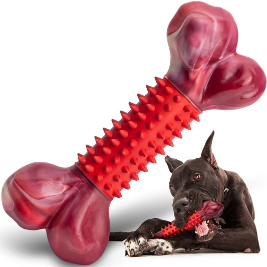 Apasiri Tough Dog Toys for Aggressive Chewers, Red, Beef