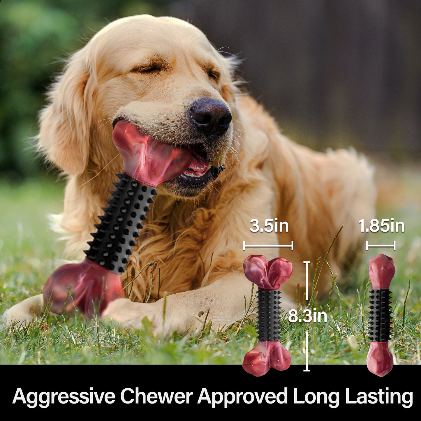 Apasiri Tough Dog Toys for Aggressive Chewers, Black, Bacon Flavor